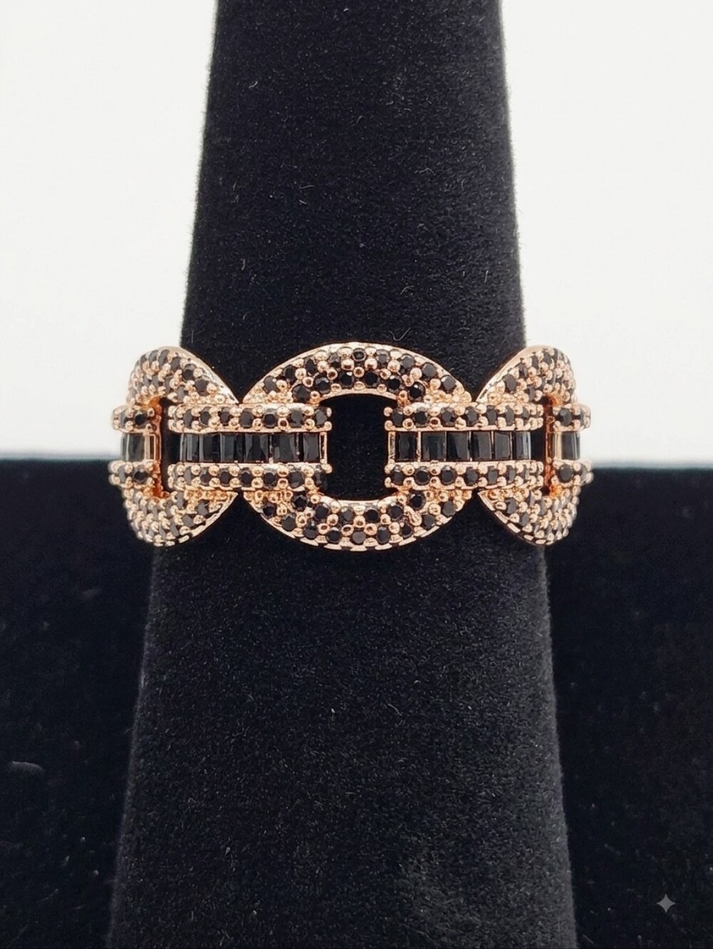 BP OG RG87388 Rare Unicorn Black Onyx CZ Rose Gold Size 6